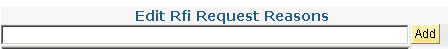 Add RFI Reason