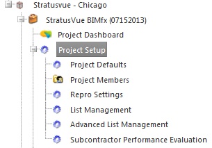 Project Setup Tree