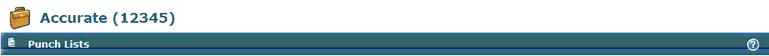 Punch List Header