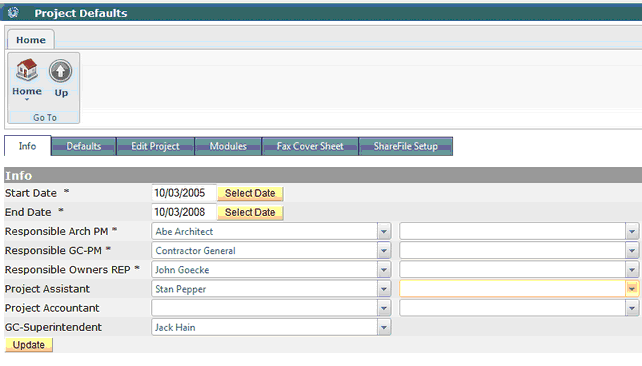 Project Defaults Team