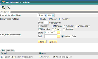 Sched Report Schedule & Users