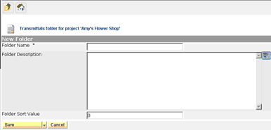 Create a Folder Screen Tansmittals