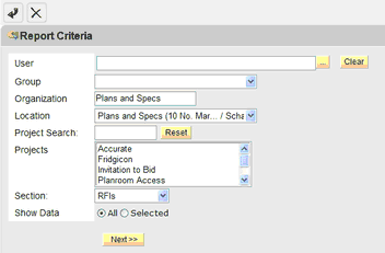 Sched Report Screen 1