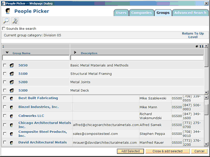 People Picker Group to Code Section Screen