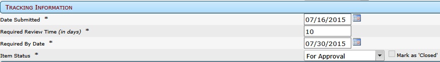 SubmittalItemTracking